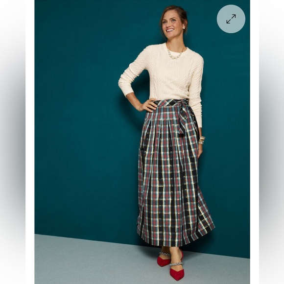 Talbots metallic plaid taffeta patio skirt - Picture 3 of 3